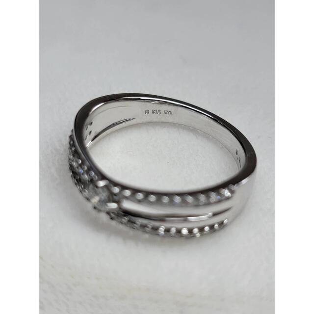 K18WG クロスデザイン ダイヤモンドリング #11 レディースのアクセサリー(リング(指輪))の商品写真