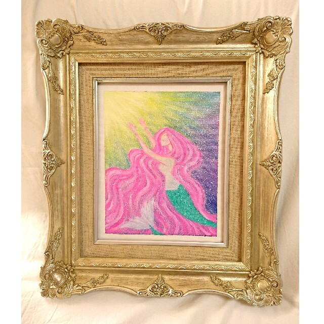 限定価格セール! 絵画 『マーメイド』 油絵 原画 絵画+タペストリー