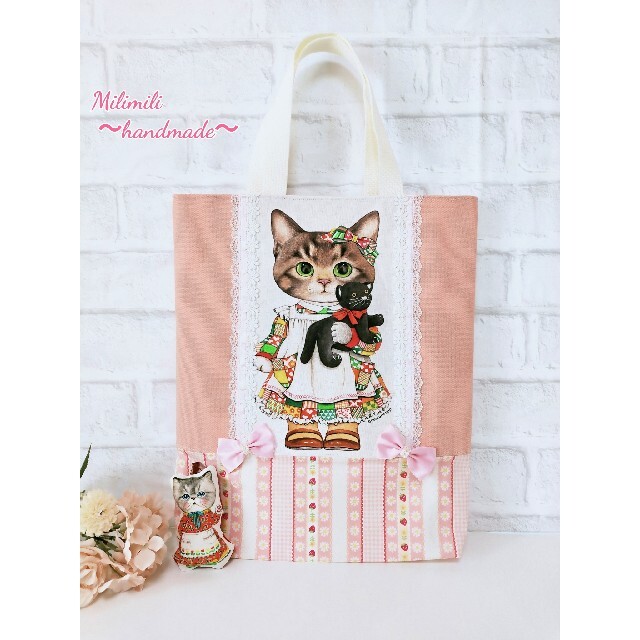 コヤンイサムチョン トートバッグ ミニトートバッグ レッスンバッグ るみ ねこ
