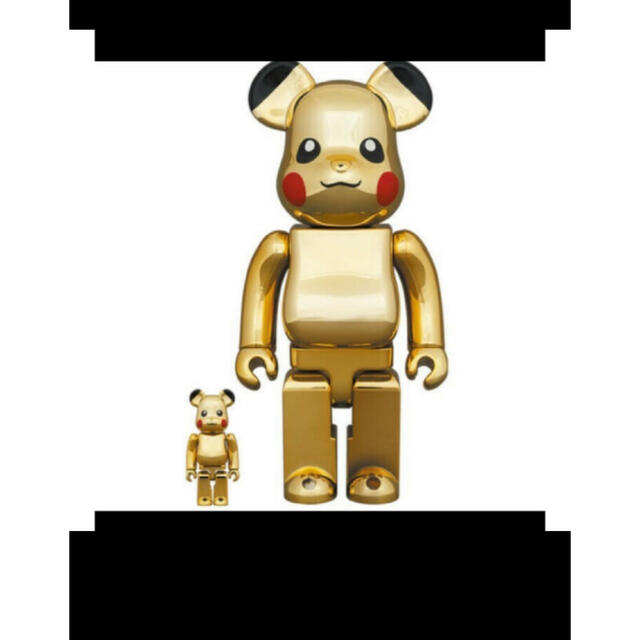 ハンドメイドBE@RBRICK ピカチュウ GOLD CHROME Ver.100％400％