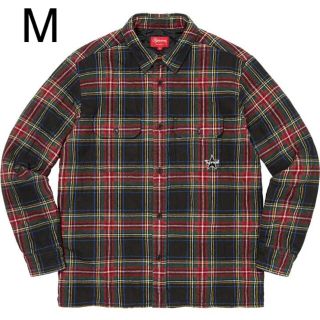 シュプリーム(Supreme)のsupreme quilted plaid flannel M black(シャツ)