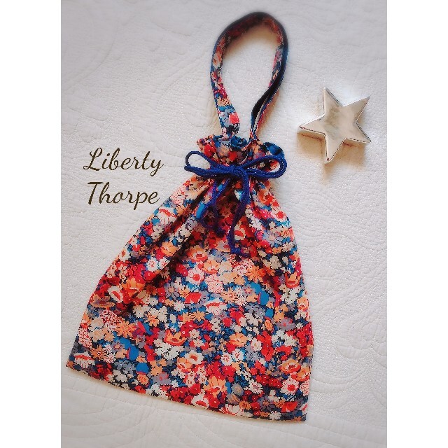 ✰輸入Liberty Thorpe✰ 持ち手付巾着　L　体操服袋　入園入学 ハンドメイドのキッズ/ベビー(外出用品)の商品写真