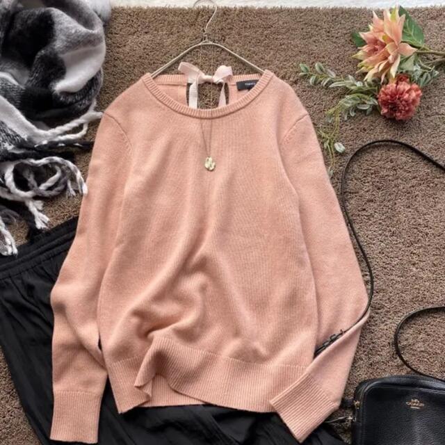 theory カシミヤ 100% ニット バックリボン ピンク セーター S - www
