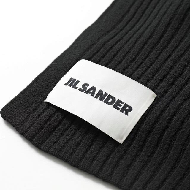 Jil Sander(ジルサンダー)の新品未使用 JIL SANDER ジルサンダー マフラー リブ ロゴ ウール  レディースのファッション小物(マフラー/ショール)の商品写真