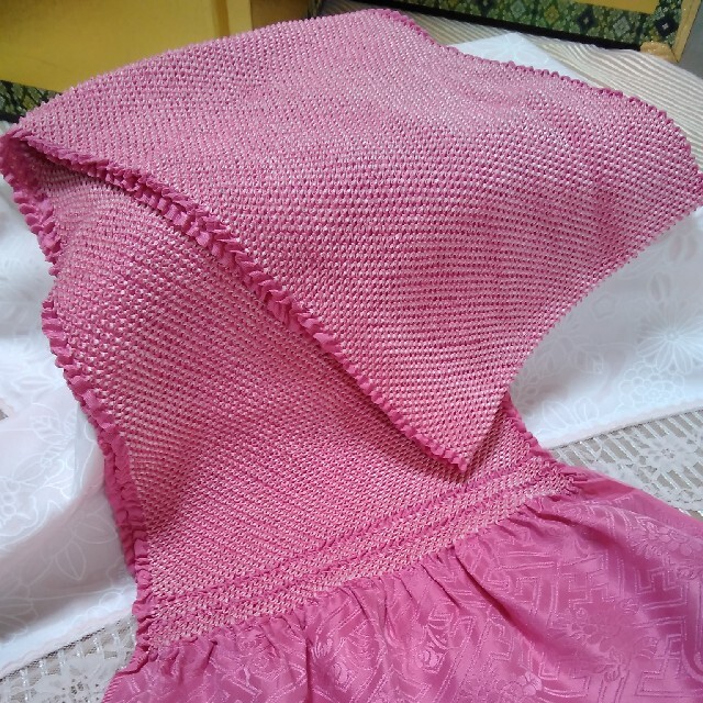 振り袖用　　正絹　総絞り　帯揚げ(ピンク色味)