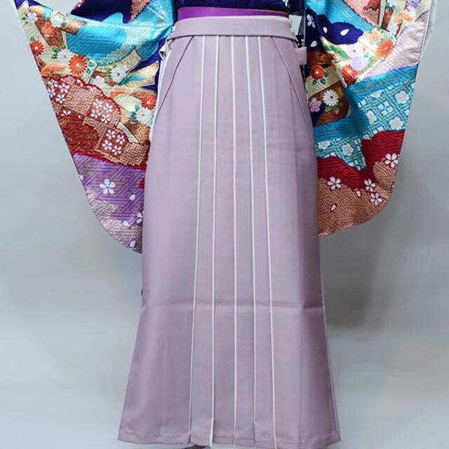 卒業式 袴 無地 バイカラー ブルーグレー×白 単品 NO34012