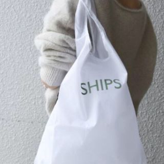 シップス(SHIPS)の新品　ships シップス　ＮＥＷパッカブルエコバッグ　白色(エコバッグ)