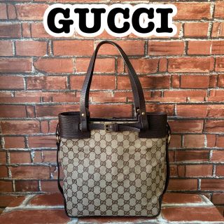 グッチ(Gucci)のグッチ　トートバッグ　キャンバス　GG柄　レザー　ハンドバッグ　ジャガード(トートバッグ)