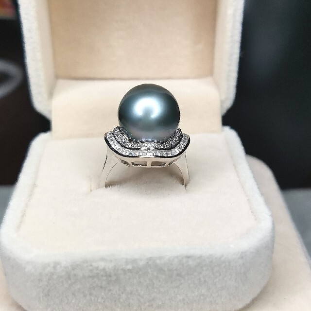 新品未使用 本真珠リング 大粒タヒチ 黑蝶海水パール 指輪 卒業式 結婚式 レディースのアクセサリー(リング(指輪))の商品写真