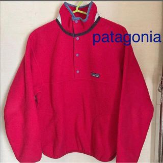 パタゴニア(patagonia)のpatagonia kidsプルオーバーフリースTシンチラ　レッド　ビンテージ(Tシャツ/カットソー)