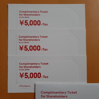 匿名　JINS　株主優待　優待券　15000円分　期限2022年8月末(ショッピング)