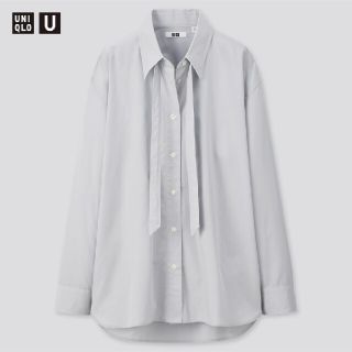 ユニクロ(UNIQLO)のオーバーサイズボウタイシャツ(シャツ/ブラウス(長袖/七分))