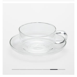 ムジルシリョウヒン(MUJI (無印良品))の耐熱ガラス　ソーサー　無印良品　コーヒーカップソーサー　14cm(グラス/カップ)