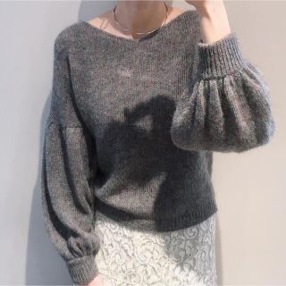 グリード(GREED)のSPLASH NEP KNIT Vネックトップ greed ミックス　ツィード(ニット/セーター)