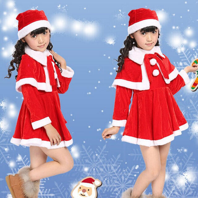 150㎝　サンタコスプレ クリスマス キッズ　女の子 キッズ/ベビー/マタニティのキッズ服女の子用(90cm~)(ワンピース)の商品写真