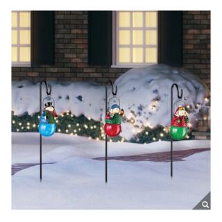 コストコ(コストコ)のスノーマン クリスマス ソーラーライト スティック型 3個セット 雪だるま(その他)