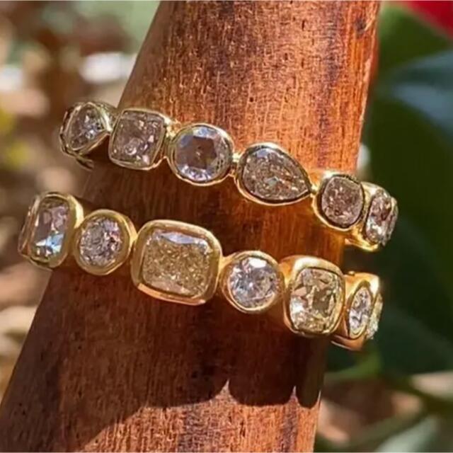キラッキラ✨マルチシェイプ、カット、カラーダイヤモンドエタニティーリング レディースのアクセサリー(リング(指輪))の商品写真