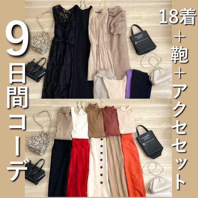 レディース コーデセット まとめ売り 服18点+カバン+アクセサリー
