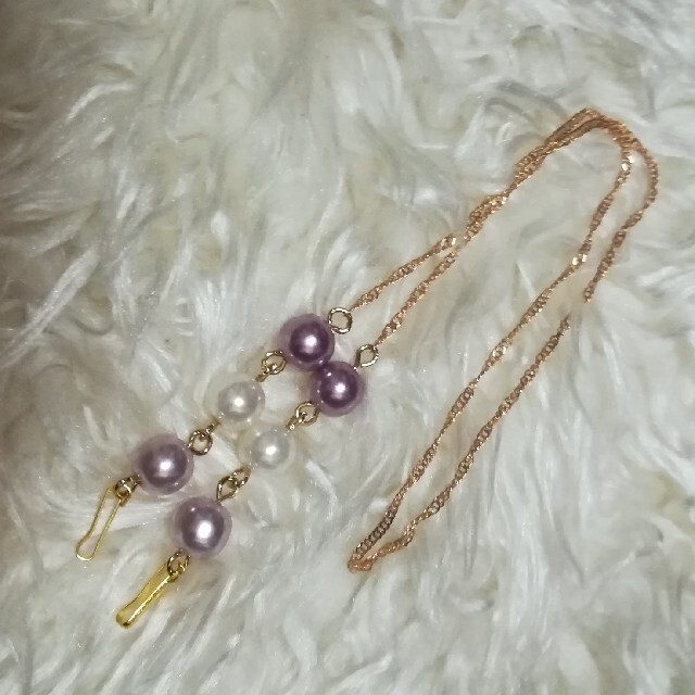 6way＊ネックレス＊マスクチェーン＊ブレスレット＊3color pearl＊ ハンドメイドのアクセサリー(ネックレス)の商品写真