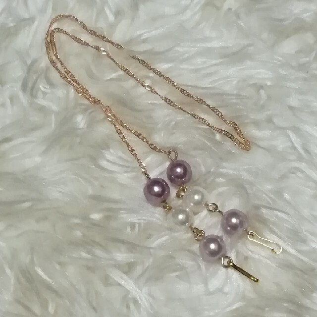 6way＊ネックレス＊マスクチェーン＊ブレスレット＊3color pearl＊ ハンドメイドのアクセサリー(ネックレス)の商品写真