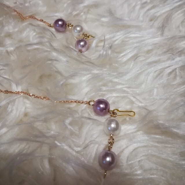 6way＊ネックレス＊マスクチェーン＊ブレスレット＊3color pearl＊ ハンドメイドのアクセサリー(ネックレス)の商品写真