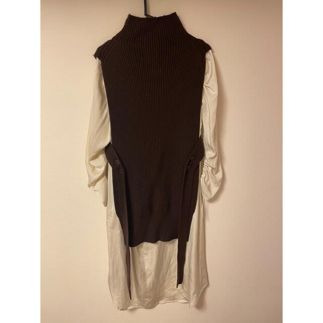 Ameri VINTAGE(アメリヴィンテージ)のameri vintage VEST LAYERED SHIRT DRESS レディースのワンピース(ロングワンピース/マキシワンピース)の商品写真