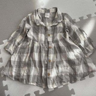 エイチアンドエム(H&M)の2枚ベビー服H&Mユニクロシャツワンピ6ヶ月9ヶ月7475センチワンピース(ワンピース)