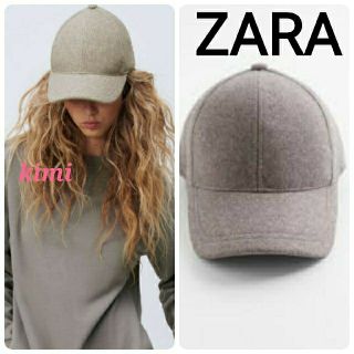 ザラ(ZARA)のZARA　(モールブラウン)　ソフトタッチキャップ　ソフトタッチ　帽子(キャップ)