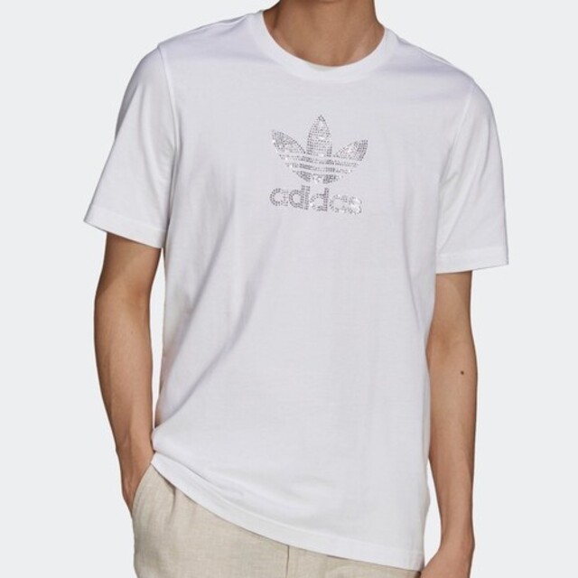 adidas(アディダス)のADIDAS アディダス ラインストーン Tシャツ きらきら トレフォイル 新品 メンズのトップス(Tシャツ/カットソー(半袖/袖なし))の商品写真