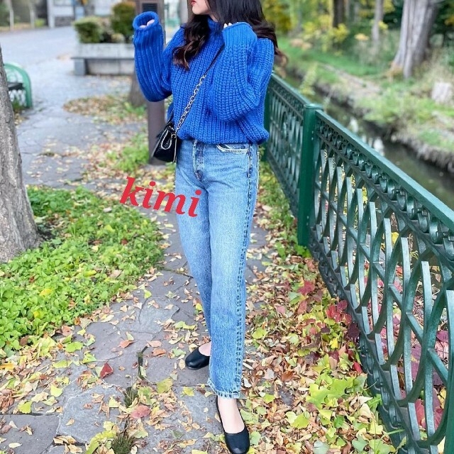 H&M - H&M (M 青) チャンキーニット セーター リブハイネック H&M - H&M (M 青) チャンキーニット セーター リブハイネック