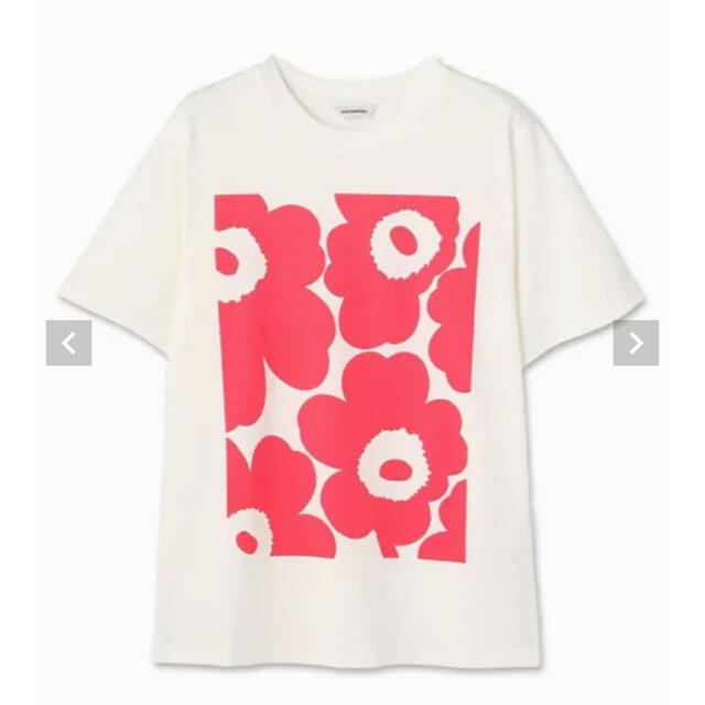 marimekko(マリメッコ)の新品　マリメッコ　Liuske Unikko Placement Tシャツ　XS レディースのトップス(Tシャツ(半袖/袖なし))の商品写真