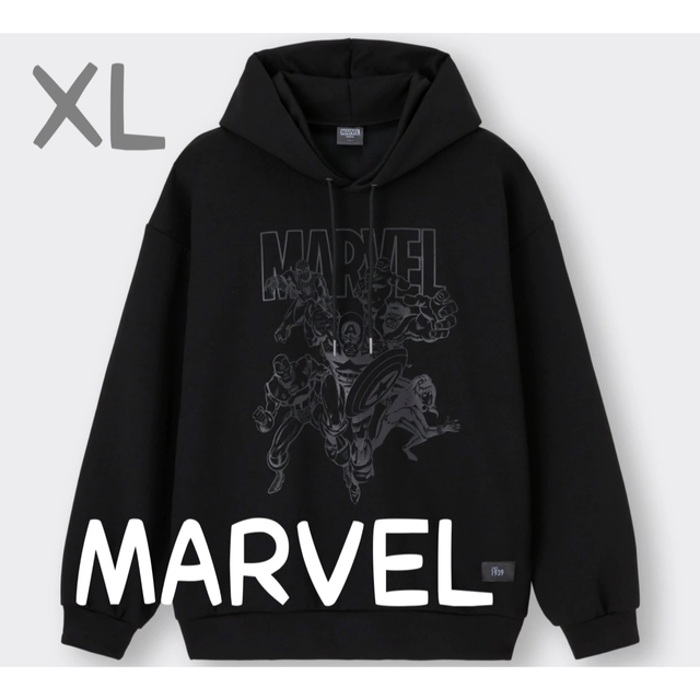 GU(ジーユー)の【新品・タグ付き】MARVEL × GU ダブルフェイスビッグパーカ XLサイズ メンズのトップス(パーカー)の商品写真