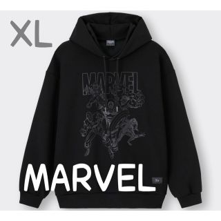 ジーユー(GU)の【新品・タグ付き】MARVEL × GU ダブルフェイスビッグパーカ XLサイズ(パーカー)