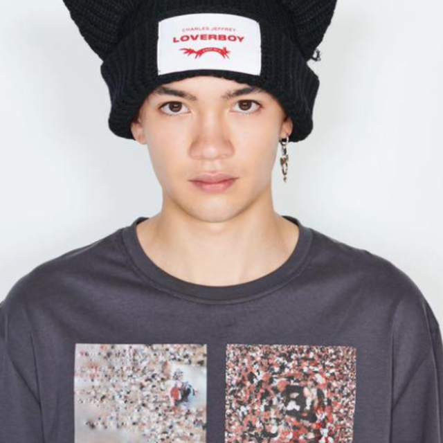 CHARLES JEFFREY LOVERBOY ニット帽 猫耳 ブラック