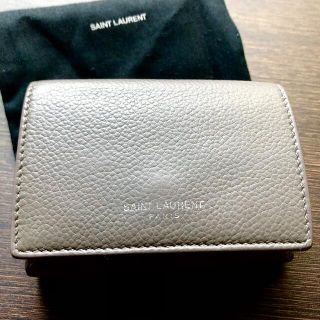 サンローラン(Saint Laurent)のサンローラン 三つ折り財布　タイニーウォレット　ミニ財布　グレー(財布)