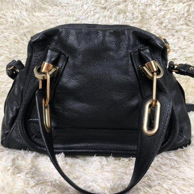 Chloe(クロエ)の極美品✨クロエ スモール パラティ 2way レザー ショルダーバッグ 金具 黒 レディースのバッグ(ショルダーバッグ)の商品写真