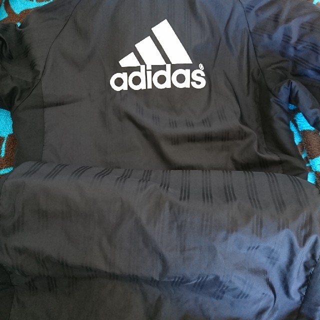 adidas(アディダス)のadidas ロング ベンチコート ジュニア 黒  キッズ/ベビー/マタニティのキッズ服男の子用(90cm~)(ジャケット/上着)の商品写真