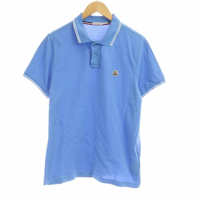モンクレール MONCLER 18SS 半袖 ポロシャツ ワッペン L ブルー elkisi.com