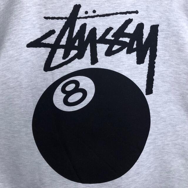 STUSSY 刺繍ロゴ 8ボール プルオーバー パーカー 裏起毛 くすみカラー