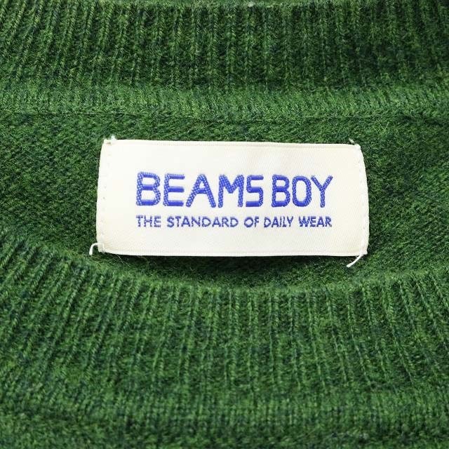 BEAMS BOY(ビームスボーイ)のビームスボーイ 12ゲージ カシミヤ混 BB クルーニット セーター ウール 緑 レディースのトップス(ニット/セーター)の商品写真