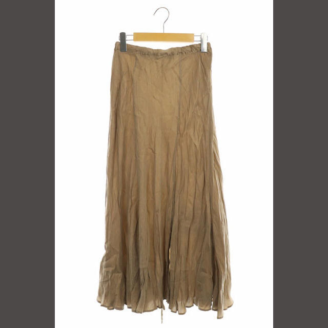 Plage(プラージュ)のプラージュ Fibril ギャザースカート フレア ロング スリット 36 茶 レディースのスカート(ロングスカート)の商品写真