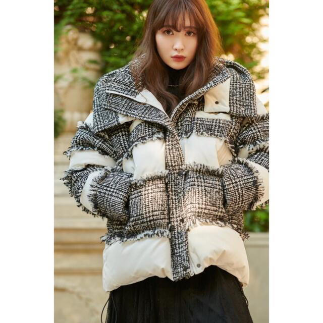 ジャケット/アウターHerlipto Hooded Tweed Shell Down Jacket