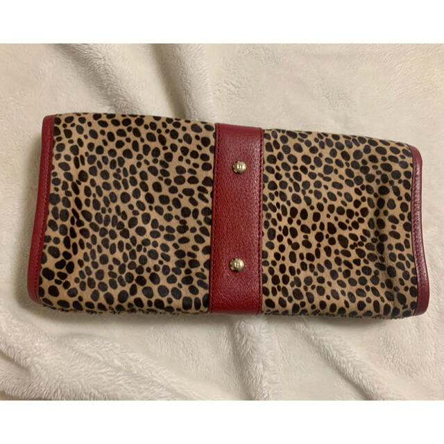 kate spade new york(ケイトスペードニューヨーク)の★kate spadeヒョウ柄ハラコクラッチバッグ★美品 レディースのバッグ(クラッチバッグ)の商品写真