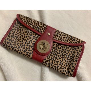 ケイトスペードニューヨーク(kate spade new york)の★kate spadeヒョウ柄ハラコクラッチバッグ★美品(クラッチバッグ)