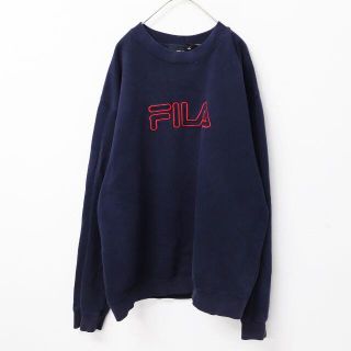 フィラ(FILA)のFILA トレーナー ネイビー フィラ 古着 メンズ XL クリーニング済(スウェット)