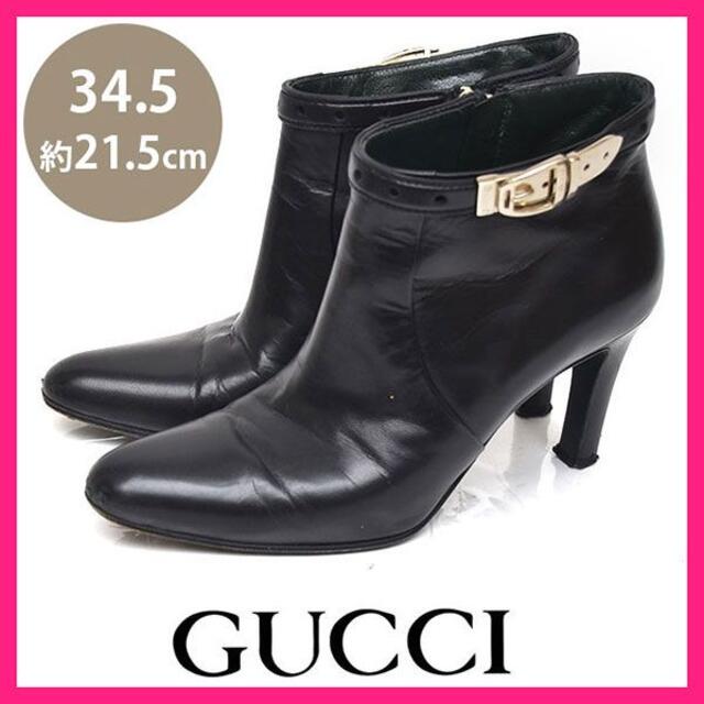 Gucci(グッチ)のグッチ ベルトデザイン ショートブーツ 34.5C(約21.5cm)4400→ レディースの靴/シューズ(ブーツ)の商品写真