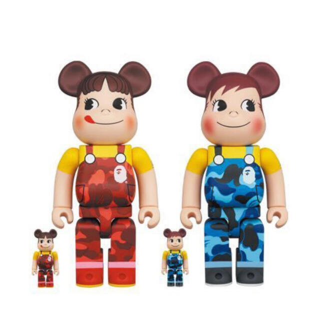 MEDICOM TOY(メディコムトイ)のBE@RBRICK BAPE®︎ ペコちゃん&ポコちゃん 100% 400% ハンドメイドのおもちゃ(フィギュア)の商品写真