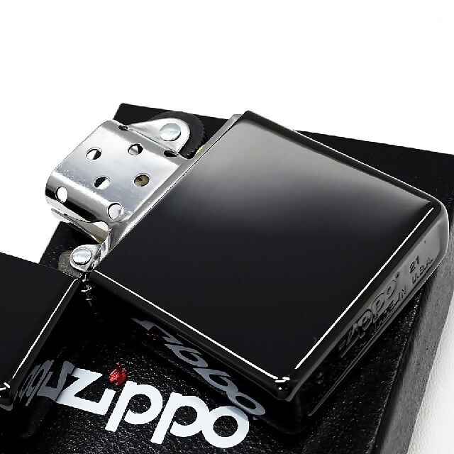 ZIPPO(ジッポー)の『送料無料』新品◇ZIPPO◇PVD エボニー 漆黒ブラック◇ジッポ メンズのファッション小物(タバコグッズ)の商品写真