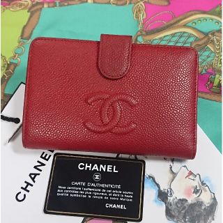 シャネル(CHANEL)の【ねぎま様】極美品 シャネル★キャビアスキン★ラウンド財布★正規品 ギャランティ(ポーチ)