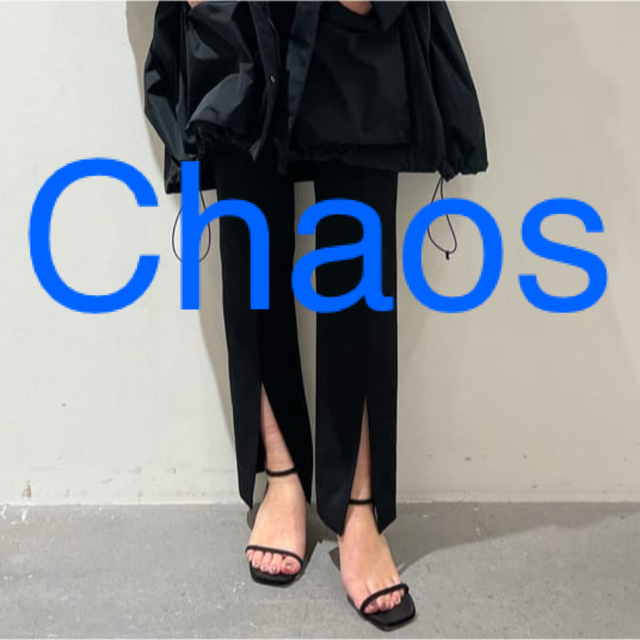 chaos カオス ヴィスストレートパンツ 38 黒 【売れ筋】 63.0%OFF www